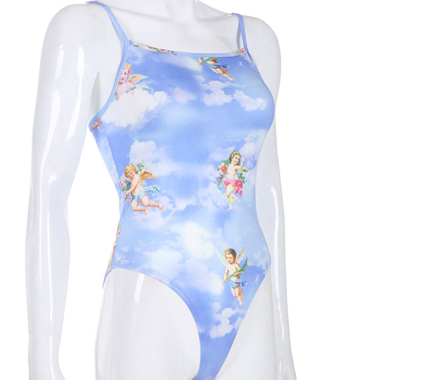 Angel Print Sexy Sleeveless Jumpsuit for Nightclub