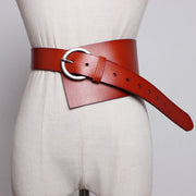 Genuine Leather Wide Belt for Women - Skirt Compatible