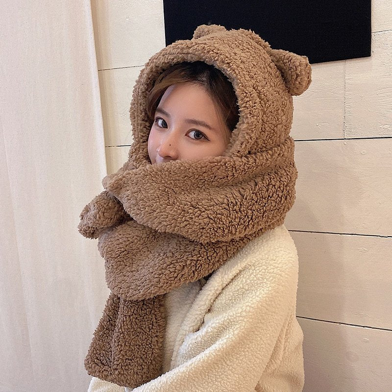 Warm Bear Hat Scarf Set