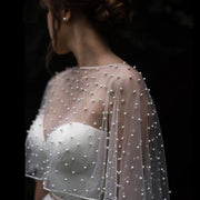 White Ivory Short Mesh Shawl for Women