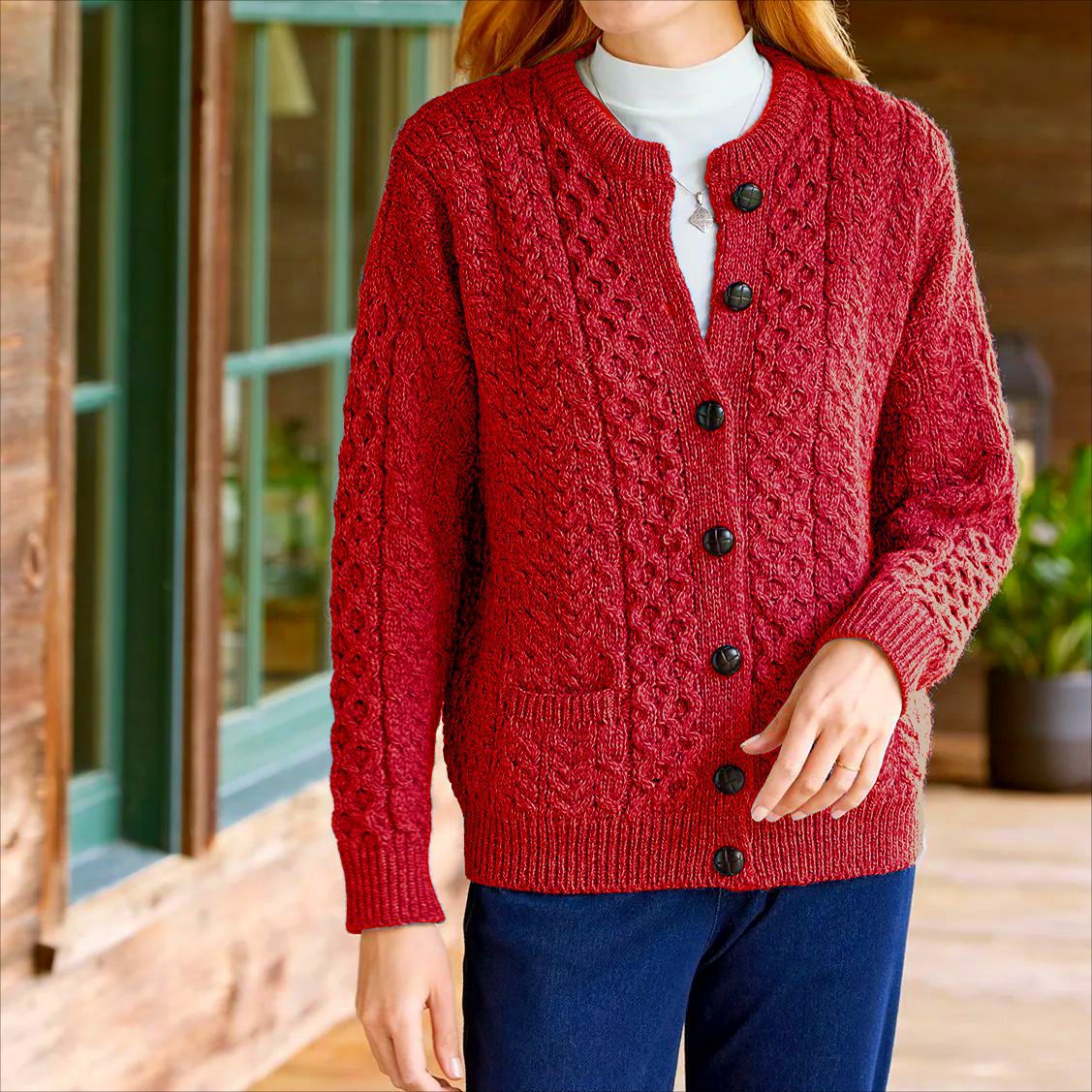 Women's Casual Knit Cardigan Sweater Cozy Long Sleeve