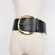 Wide Waist Seal Belt for Women - Adjustable Imitation Leather Belt