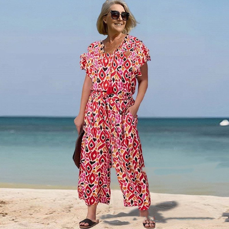 Chic V-Neck Jumpsuit for Women