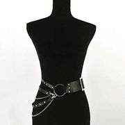 Stylish Leather Belt Strap with Dragon Phoenix Decor