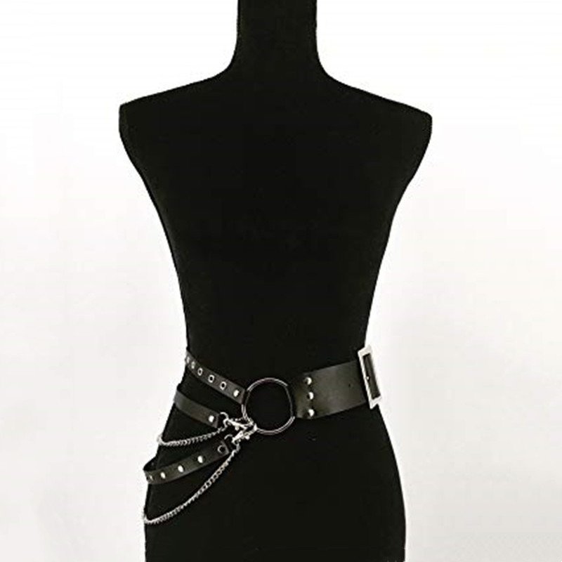 Stylish Leather Belt Strap with Dragon Phoenix Decor