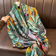 Vintage Green Silk Scarf for Women