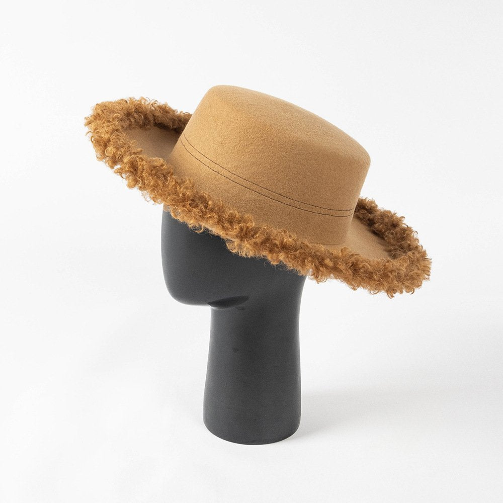 Winter Wool Flat Top Top Hat for Women
