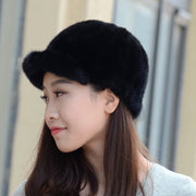 Warm Mink Skin Hats for Women - Hand-Painted Fur Caps