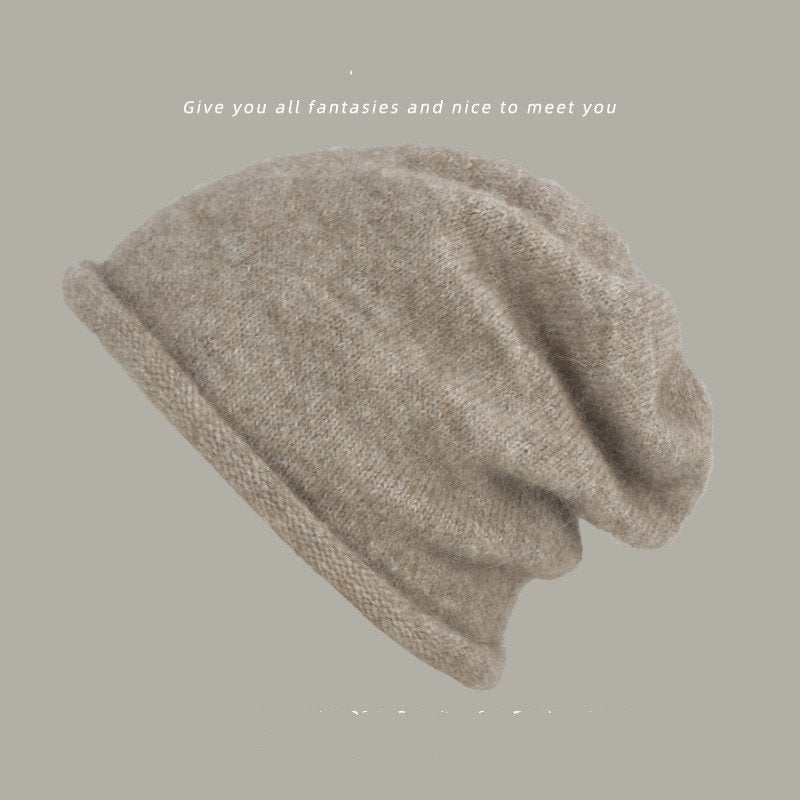 Warm Alpaca Curling Pile Heap Cap for Women