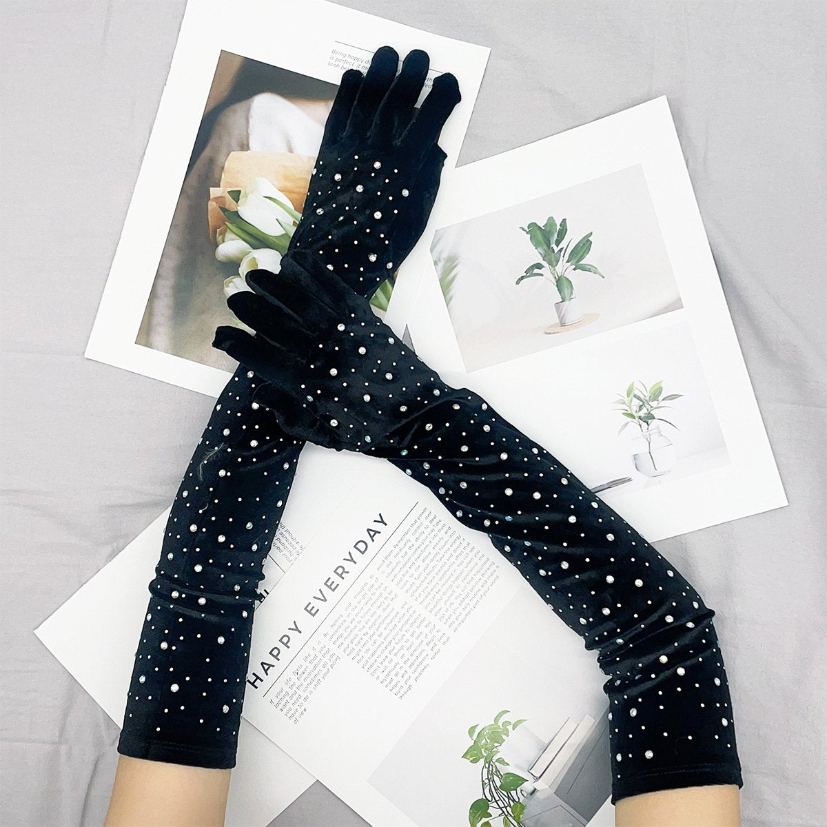 Warm Women's Velvet Gloves for Cold Weather