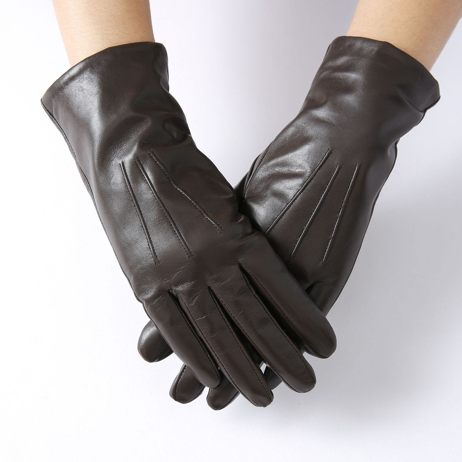 Warm Women's Goat Leather Gloves for Driving & Biking