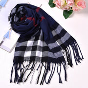 Stay Warm in Style - Plaid Wool Blend Scarf
