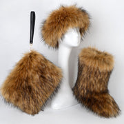 Stay Warm in Style: 3-Piece Plus Size Snow Boot Set with Velvet Padded Fur Trim