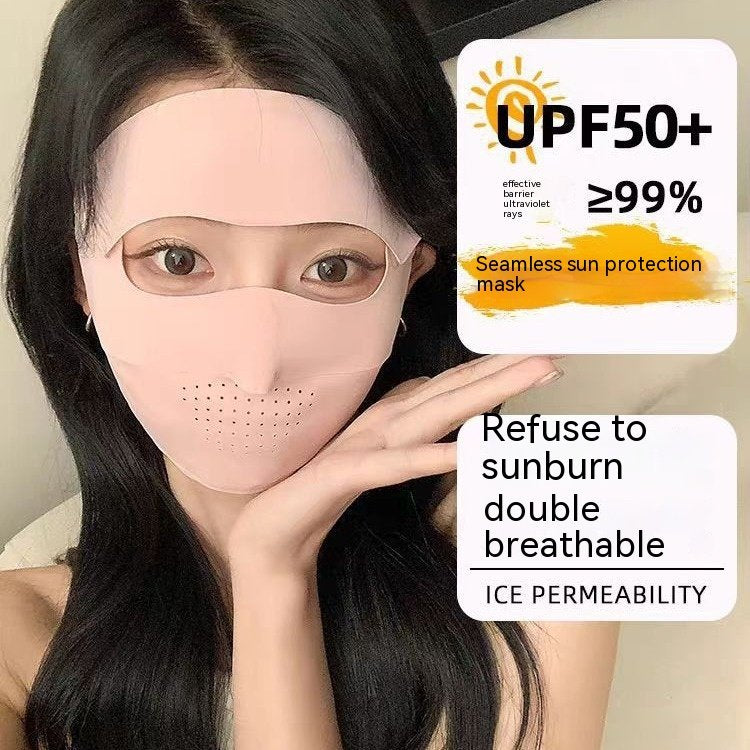 Breathable Thin Face Sunscreen Mask - Ice Silk Sun Protection