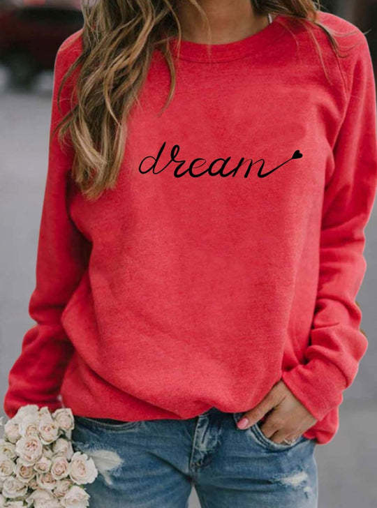 Dream Letter 3D Print Long-Sleeve Streetwear Pullover