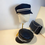 Women's Rhinestone Flat Top Newsboy Cap All-match
