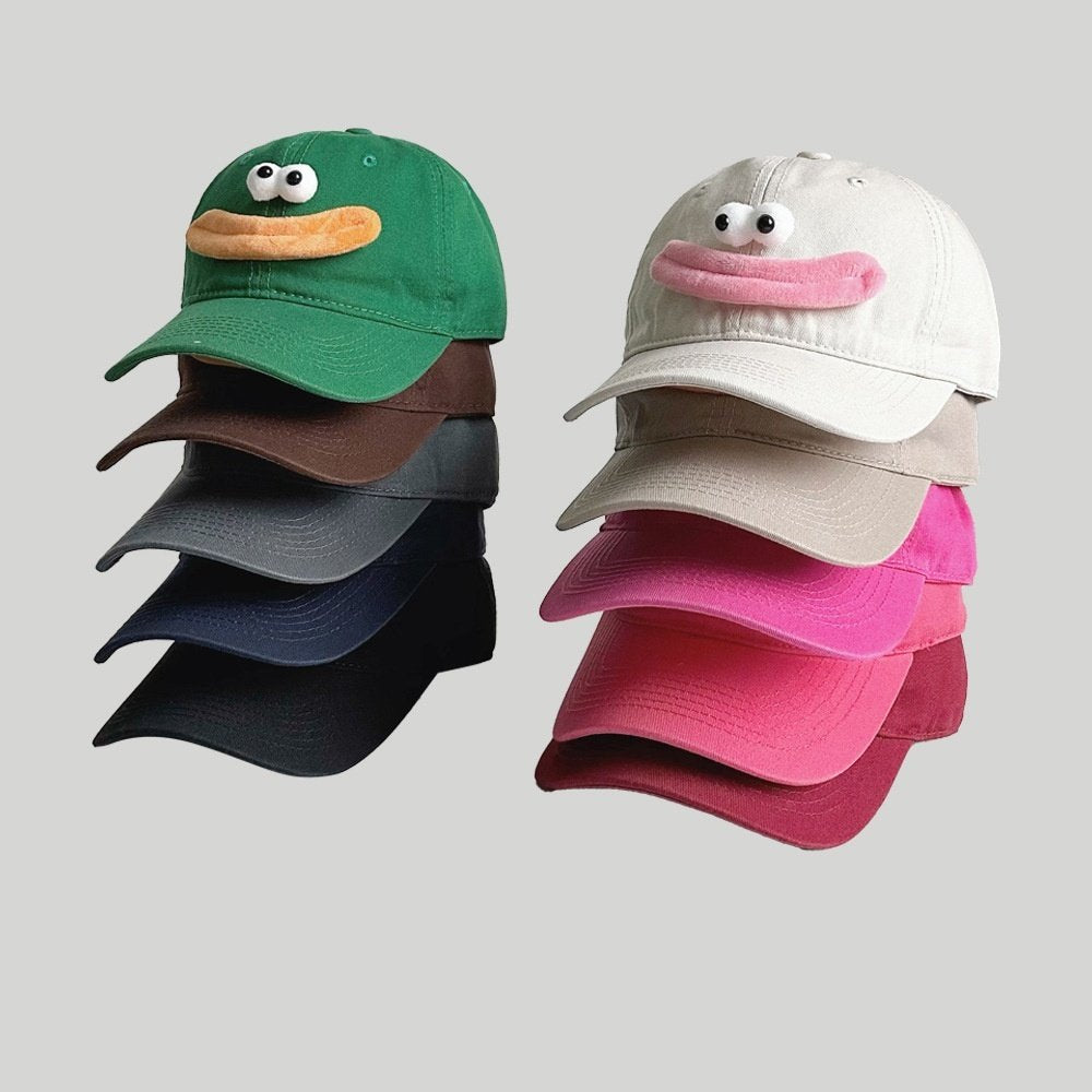 Women's Peaked Cap with Cute Cartoon Design