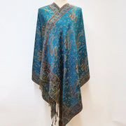 Soft Jacquard Scarf for Women - Peacock Blue, Dark Green, and More Colors