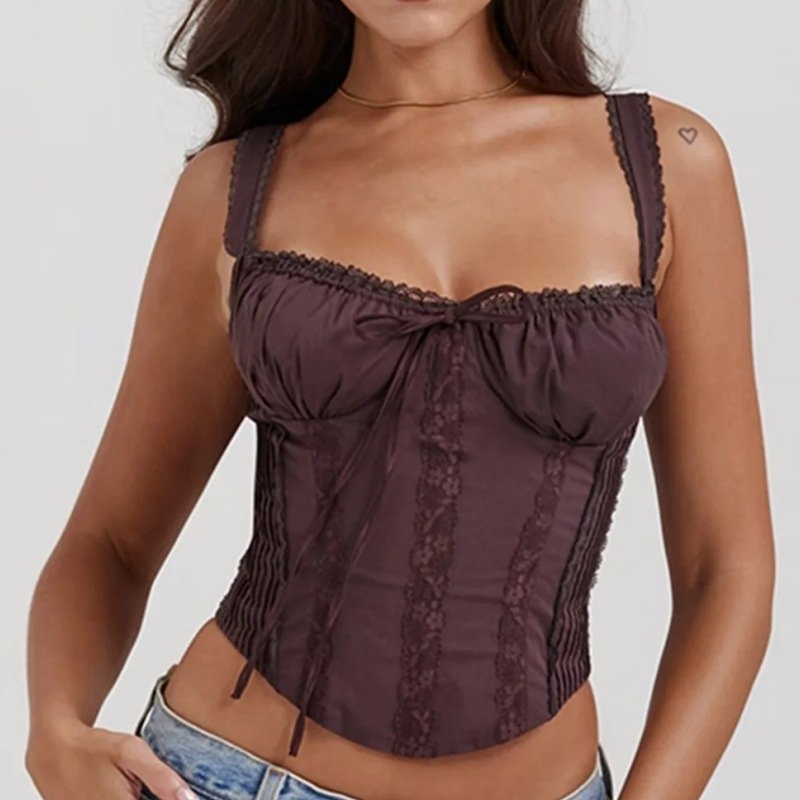 Sexy Lace Trim Small Sling Vest for Women