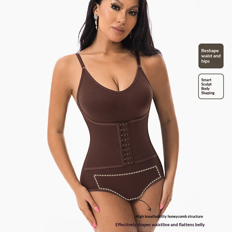 Snap Button Butt Lifting Body Shaper Jumpsuit