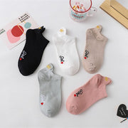 Anime Cartoon Embroidered Boat Socks for Women