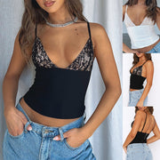 Summer V-Neck Camisole Lace Vest with Back Zipper