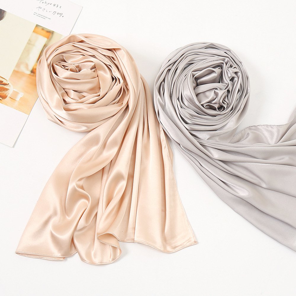Monochrome Satin Scarf for Women