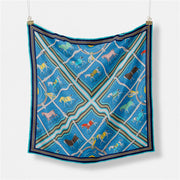 Small Plaid Square Scarf for Women, 53cm