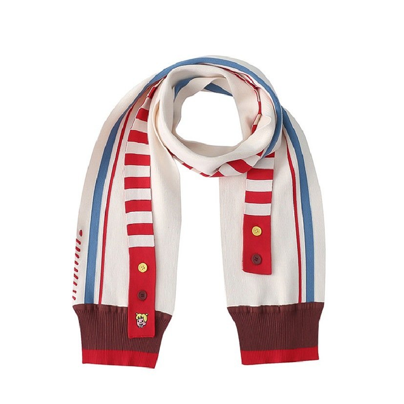Warm Asymmetrical Cartoon Scarf for Winter