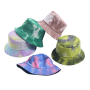 Autumn Winter Tie-Dye Corduroy Fisherman Hat Women