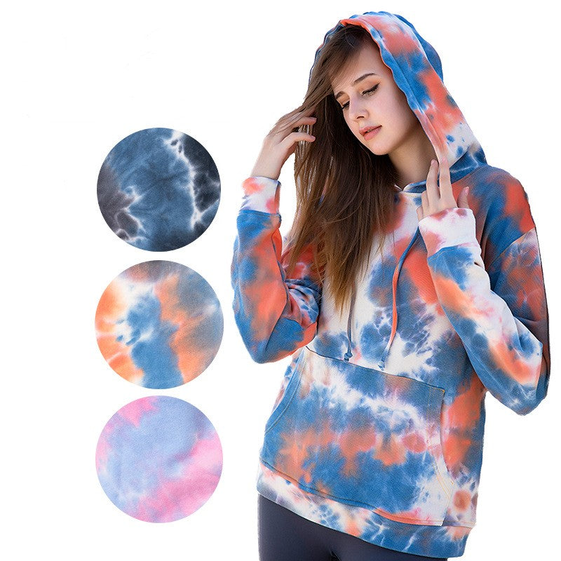 Women's Tie-Dye Cotton Zip Sweater Coat
