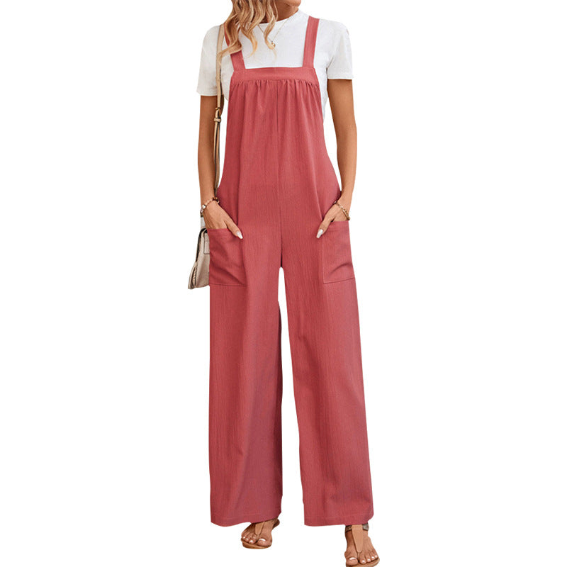 Commuter Straight-Leg Jumpsuit Trousers For Women