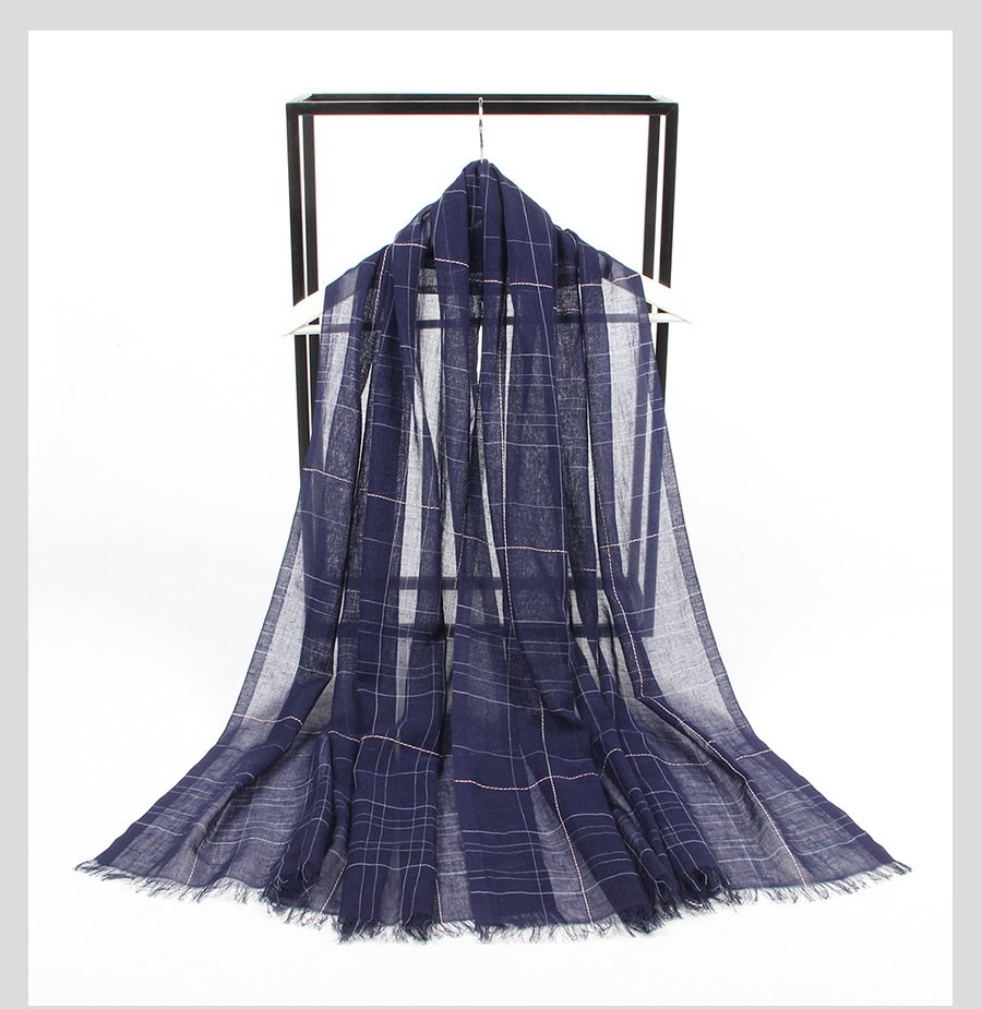 Lightweight Plaid Scarf for Spring & Summer