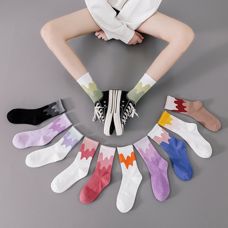 Warm Color Matching Mid-calf Socks for Men & Women