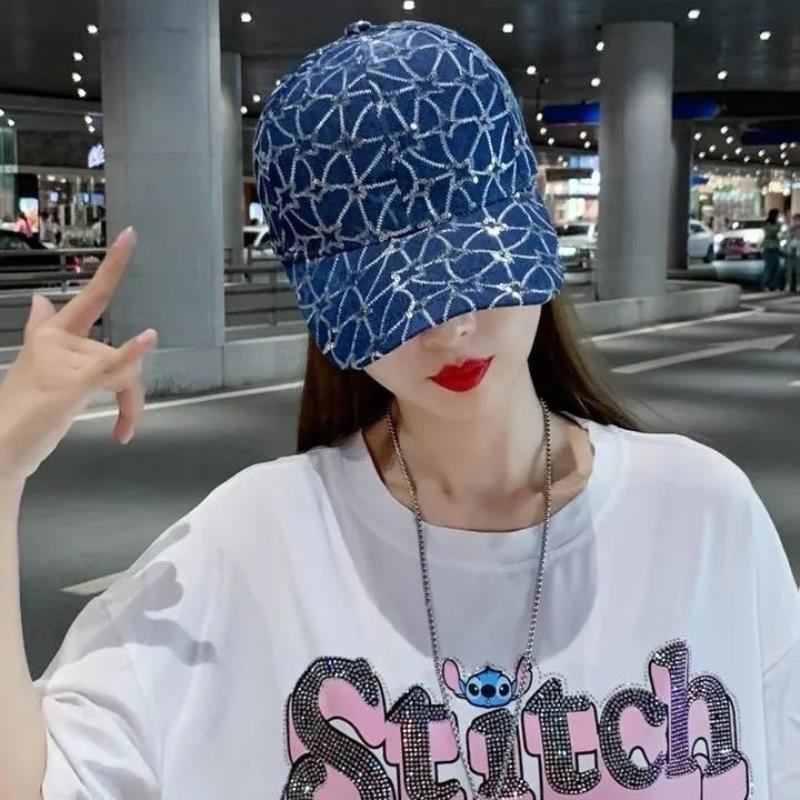 Sequin Denim Baseball Cap for Women