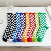 Plaid Tube Socks for Women - Soft & Breathable