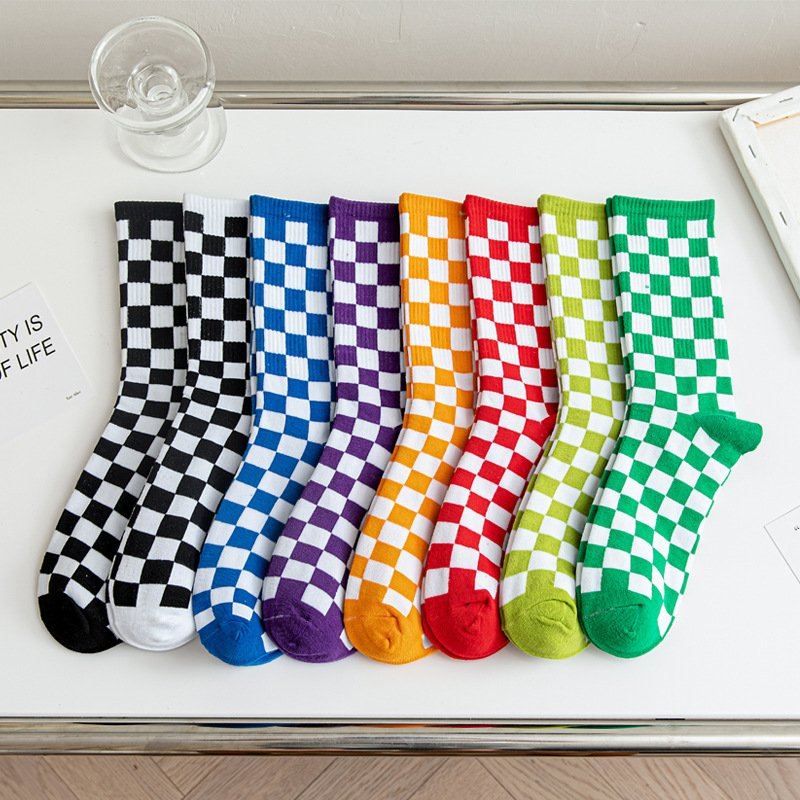 Plaid Tube Socks for Women - Soft & Breathable