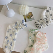 Cute College Style Mesh Tube Socks for Women