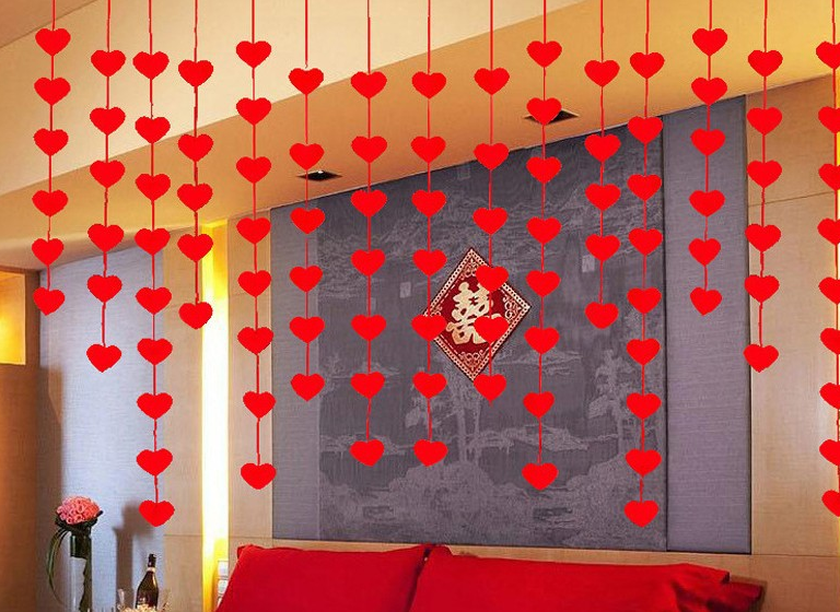 Heart Curtain Diy Non-woven Flower Curtain