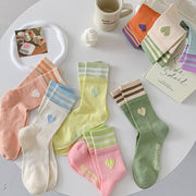 Comfortable Mid-Length Striped Socks for Women