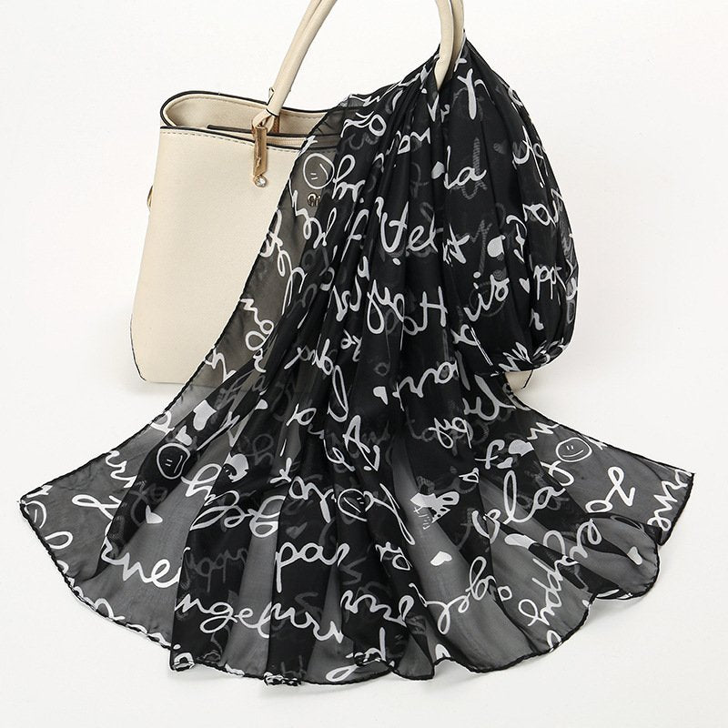 Add a Pop of Personality with Black or Yellow Chiffon Scarf