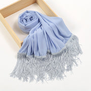 Long Fringe Chiffon Scarf