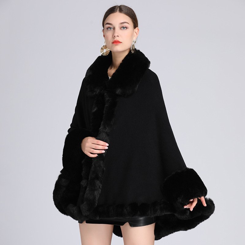 Soft Imitation Cashmere Shawl Cape
