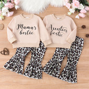 Girl's Leopard Print Sweater Set: Adorable Parent-Child Outfit