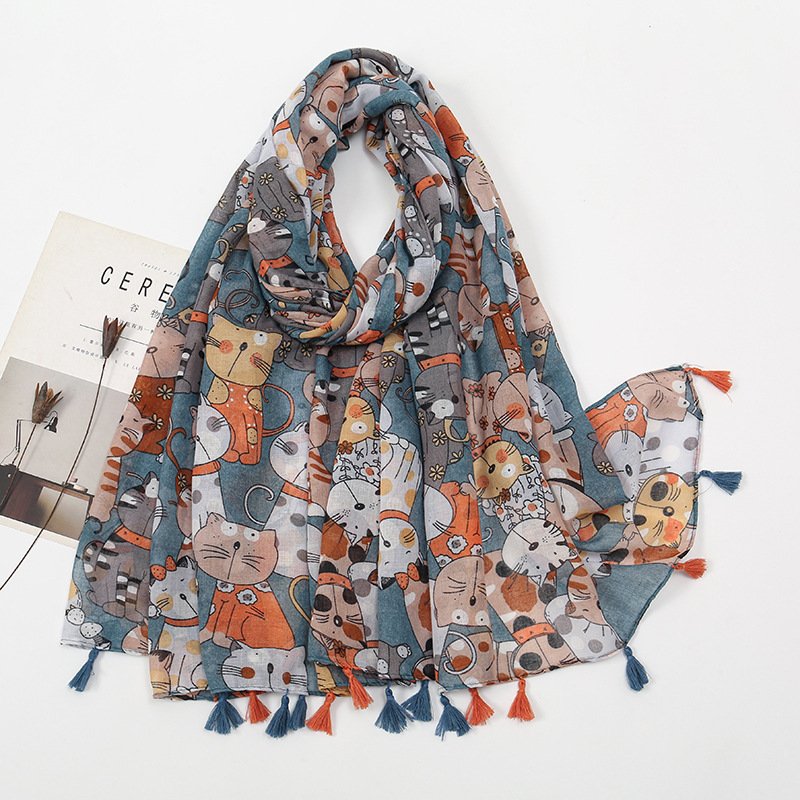Women's Voile Tassel Scarf - Stay Warm & Stylish