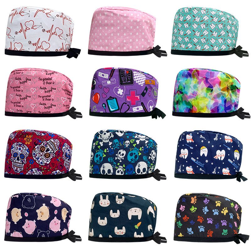 Dental Clinic Cap for Men - Cotton Printed Operating Hat