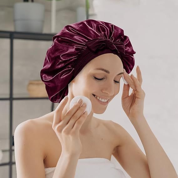 Elastic Satin Nightcap for Women
