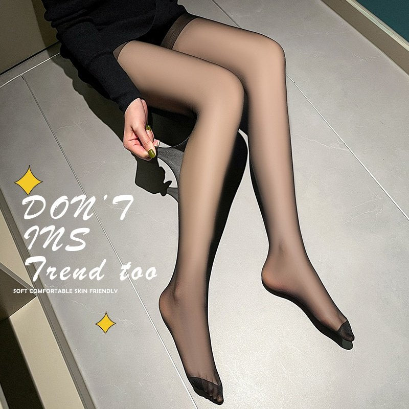 Thin Black Silk Pantyhose with Sun Protection