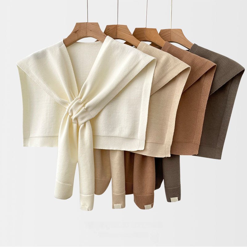 Stay Warm in Style with Solid Color Knitted Shawl Scarf