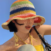Summer Sun-Proof Women's Straw Bucket Hat
